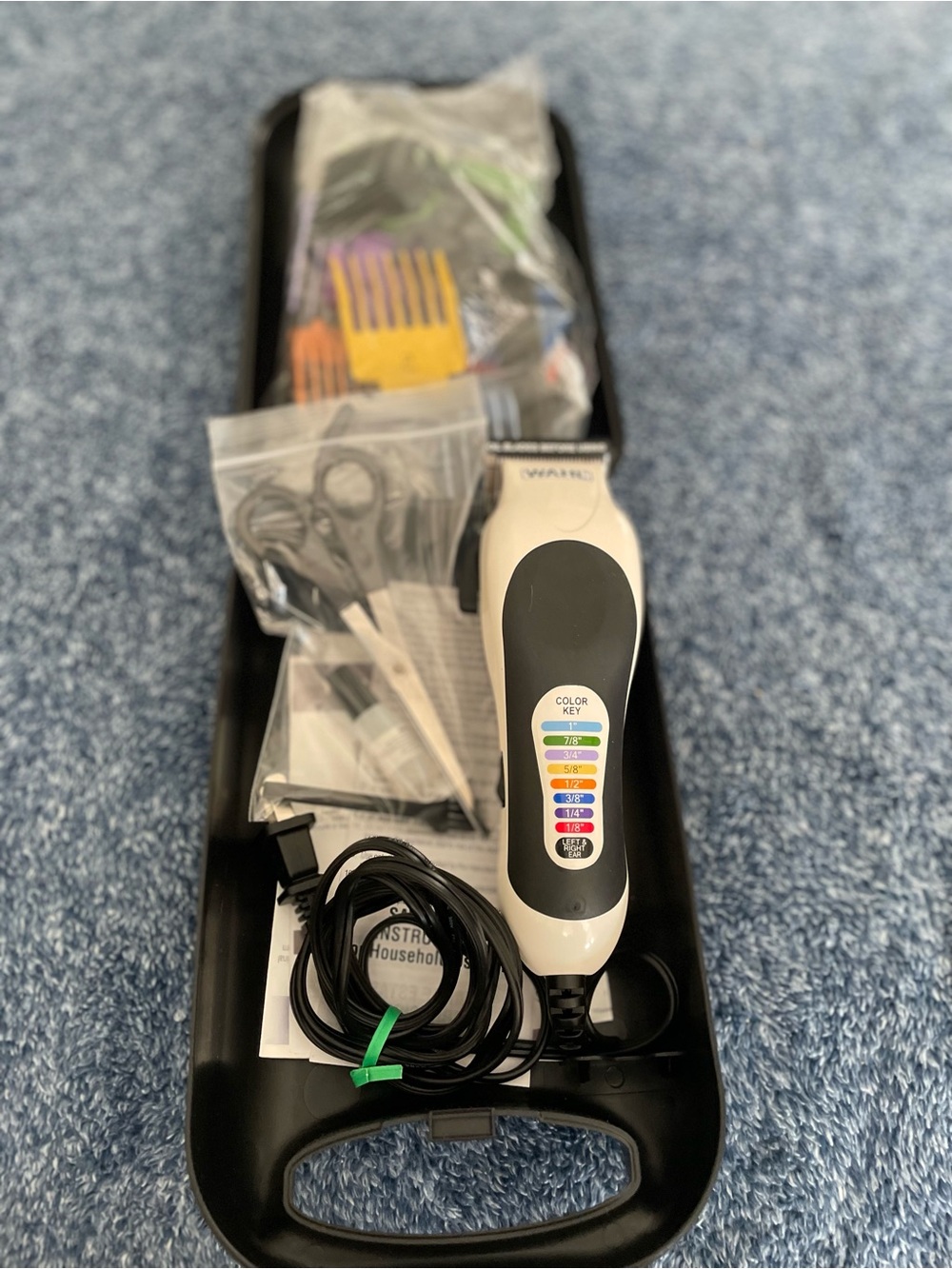 Wahl Corded Hair Clipper in White and Black with Color Guide